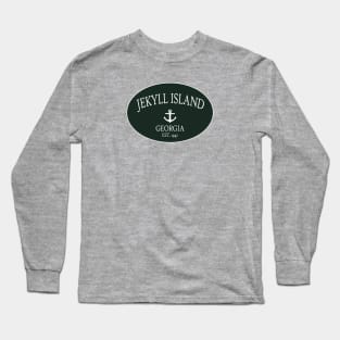 Jekyll Island Georgia Sea Islands Anchor Dark Green Long Sleeve T-Shirt